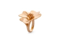 Anel Dourado Luxo de Flor Micro Zircônias